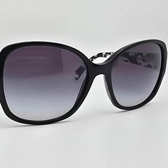 Coach HC8166 L154 Black Mosaic Frame Grey Gradient Lens Cat Eye Sunglasses 58mm main image 11